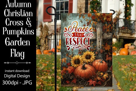 Christian Saying Autumn Garden Flag D10