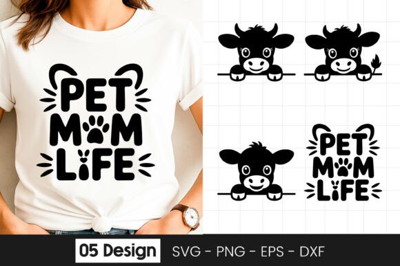 Pet Mom Life Dog Cartoon T Shirt Design