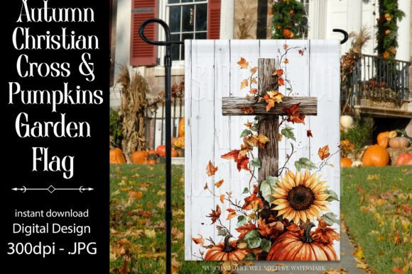 Review: Autumn Christian Cross Garden Flag 3 Design